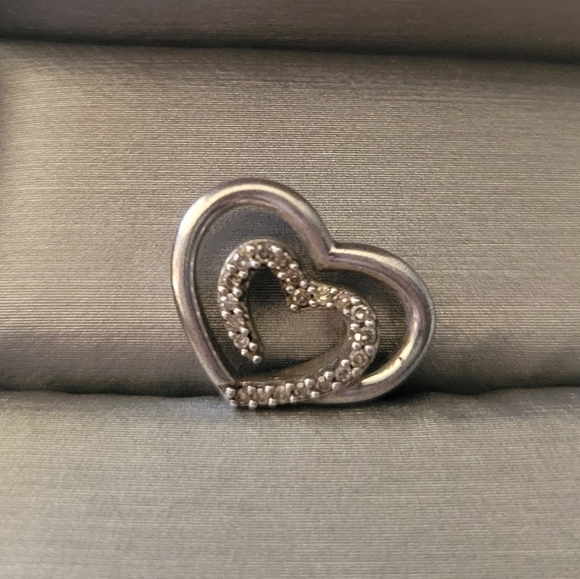 People's heart pendant - Silver with diamond accents - Picture 2 of 7